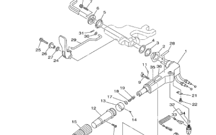 The bar commands of Yamaha 9.9hp 15hp 2 stroke outboard engine